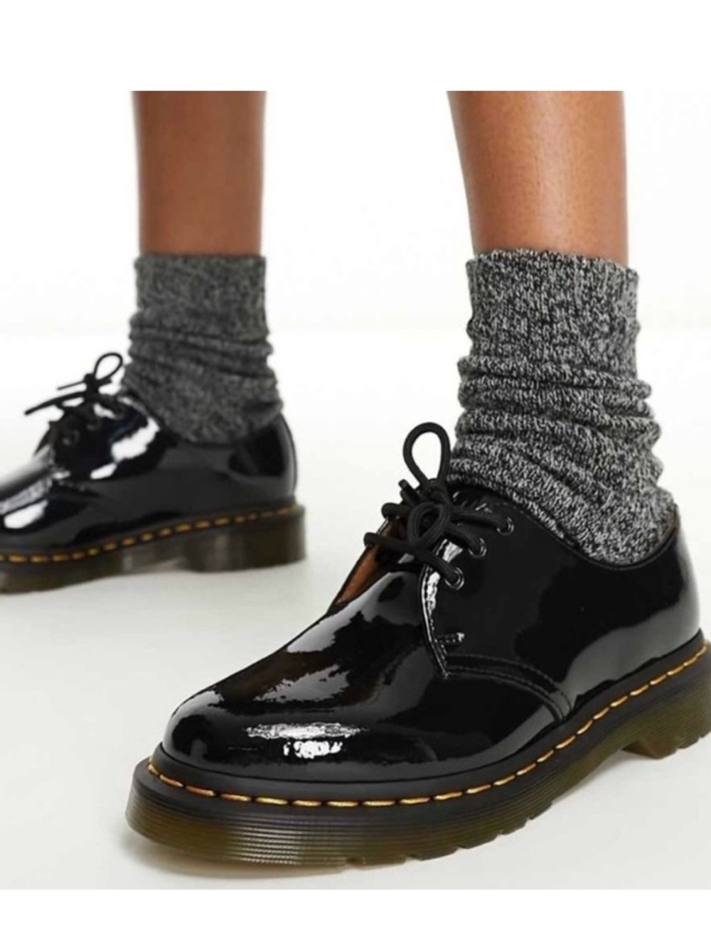 Dr. Martens Ladies Oxfords Black Patent Leather Shoes, size 8
